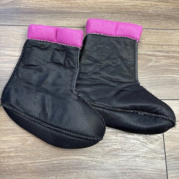 Totes Jean Snow Boots Girls Size 3 Slip On Bungee Closure Suede Leather FAIR‎ - Picture 4 of 16